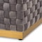 Baxton Studio Noah Grey Velvet Upholstered and Gold Finished Square Cocktail Ottoman 170-10863 - alternate 2
